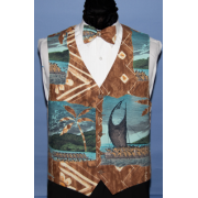 Caribbean Island Vest and Bow Tie Set 